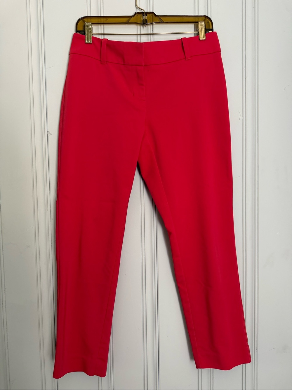White House Black Market Bright Red Cropped Dress Pants